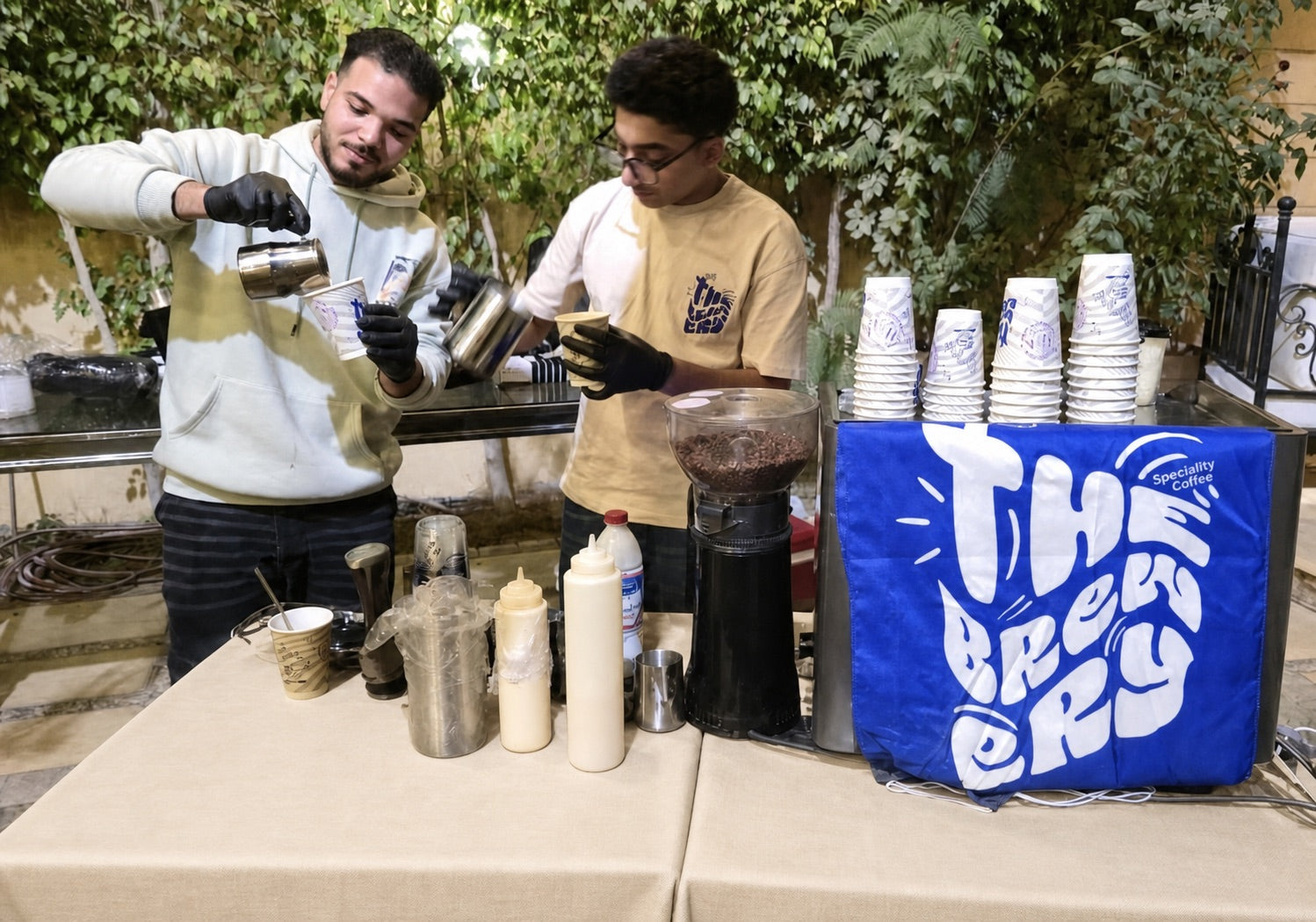 The Brewery team serving coffee at an event